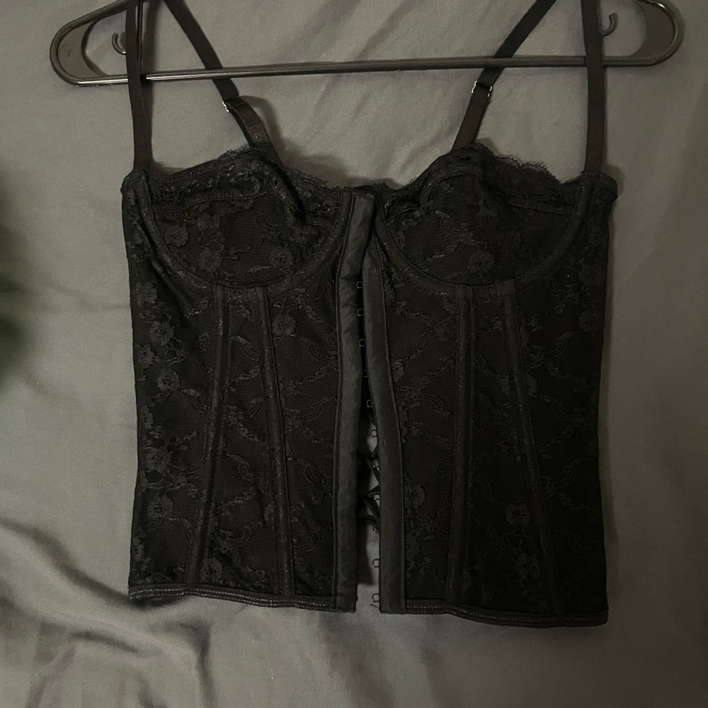 Elegant Black Lace Corset Top